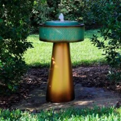 Solidad 31 1/2"H Copper And Green Tiered LED Floor Fountain 10 Solidad 31 1/2"H Copper And Green Tiered LED Floor Fountain -Golden Lighting Shop solidad 31 and one half inchh copper and green tiered led floor fountain 85a35views1
