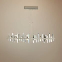 Solitude Large 52"W Gold LED Kitchen Island Light Pendant