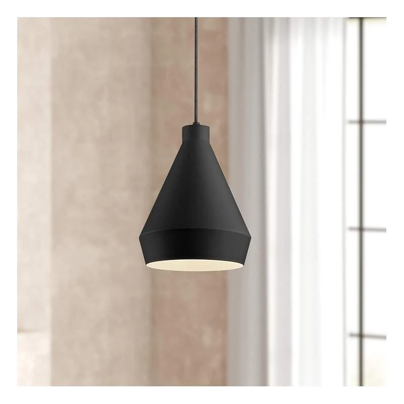 Sonneman Koma 9" Wide Satin Black Finish Mini Pendant Light 3 Sonneman Koma 9" Wide Satin Black Finish Mini Pendant Light