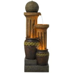 Sphere Jugs And Column 50" High Rustic Fountain With Light -Golden Lighting Shop sphere jugs and column 50 inch high rustic fountain with light v7840views3