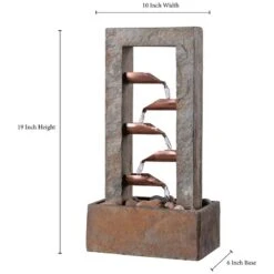 Spillway 19" High Slate And Copper Indoor Table Fountain -Golden Lighting Shop spillway 19 inch high slate and copper indoor table fountain 66h64views1