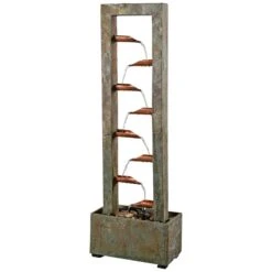 Spillway 47 3/4"H Slate And Copper Cascading Floor Fountain 9 Spillway 47 3/4"H Slate And Copper Cascading Floor Fountain -Golden Lighting Shop spillway 47 and three quarter inchh slate and copper cascading floor fountain 85a45
