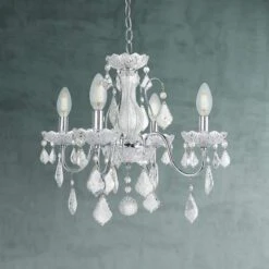 St. Francis 17" Wide Chrome And Crystal 4-Light Chandelier