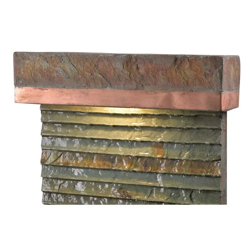 Stave 48" High Slate And Copper Outdoor LED Floor Fountain 5 Stave 48" High Slate And Copper Outdoor LED Floor Fountain - Image 3