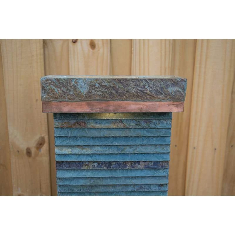 Stave 48" High Slate And Copper Outdoor LED Floor Fountain 8 Stave 48" High Slate And Copper Outdoor LED Floor Fountain - Image 6