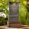 Stave Slate Stone 19" High Rustic Modern Fountain With LED Light -Golden Lighting Shop stave slate stone 19 inch high rustic modern fountain with led light 66h99cropped