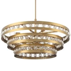 Stiffel Artyom 40" Wide Warm Gold 8-Light Crystal Ring Pendant 10 Stiffel Artyom 40" Wide Warm Gold 8-Light Crystal Ring Pendant -Golden Lighting Shop stiffel artyom 40 inch wide warm gold 8 light crystal ring pendant 508n0