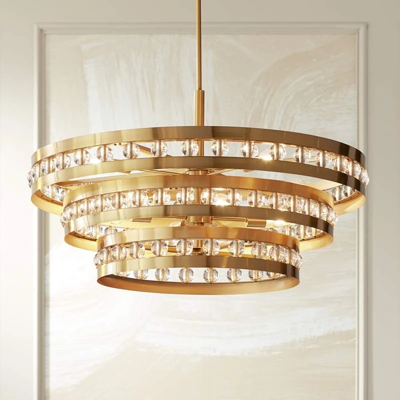 Stiffel Artyom 40" Wide Warm Gold 8-Light Crystal Ring Pendant 4 Stiffel Artyom 40" Wide Warm Gold 8-Light Crystal Ring Pendant - Image 2