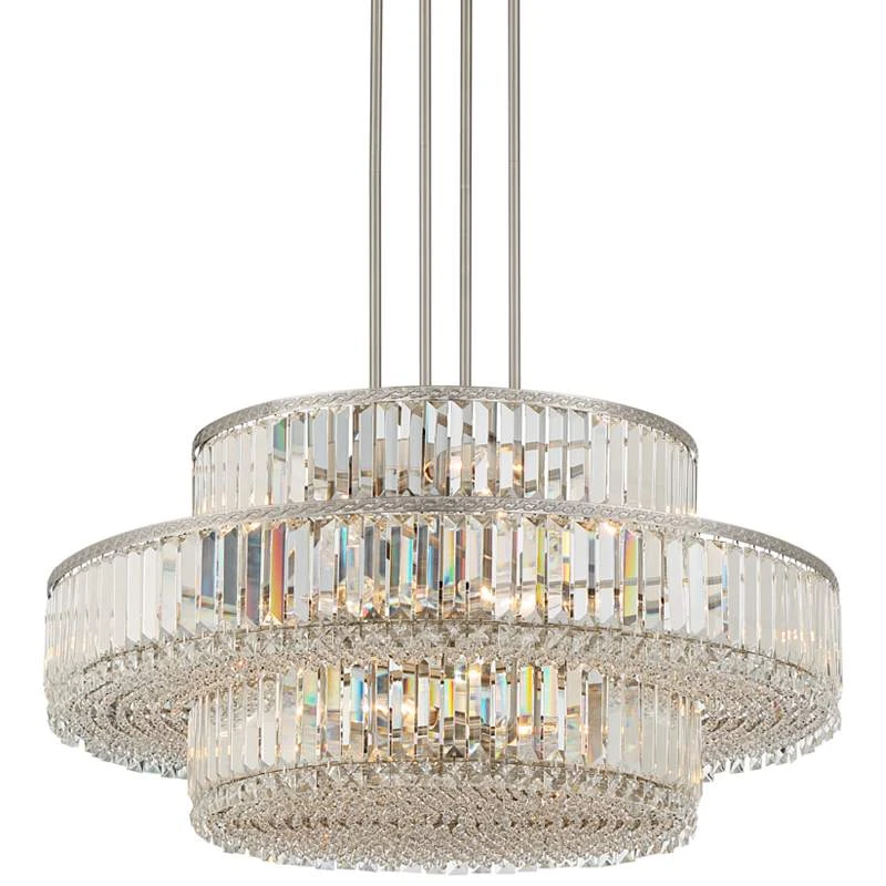 Stiffel Ella 32 1/2"Wide Nickel Crystal 16-Light Three-Tier Pendant 4 Stiffel Ella 32 1/2"Wide Nickel Crystal 16-Light Three-Tier Pendant - Image 2