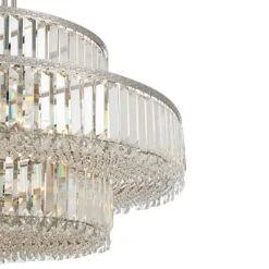 Stiffel Ella 32 1/2"Wide Nickel Crystal 16-Light Three-Tier Pendant 10 Stiffel Ella 32 1/2"Wide Nickel Crystal 16-Light Three-Tier Pendant -Golden Lighting Shop stiffel ella 32 and one half inchwide nickel crystal 16 light three tier pendant 032f0views1