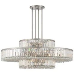 Stiffel Ella 39 3/4"Wide Brushed Nickel Clear Crystal 22-Light Pendant -Golden Lighting Shop stiffel ella 39 and three quarter inchwide brushed nickel clear crystal 22 light pendant 656k0views3