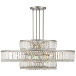 Stiffel Ella 39 3/4"Wide Brushed Nickel Clear Crystal 22-Light Pendant -Golden Lighting Shop stiffel ella 39 and three quarter inchwide brushed nickel clear crystal 22 light pendant 656k0views4