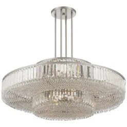 Stiffel Ella 39 3/4"Wide Brushed Nickel Clear Crystal 22-Light Pendant -Golden Lighting Shop stiffel ella 39 and three quarter inchwide brushed nickel clear crystal 22 light pendant 656k0views5