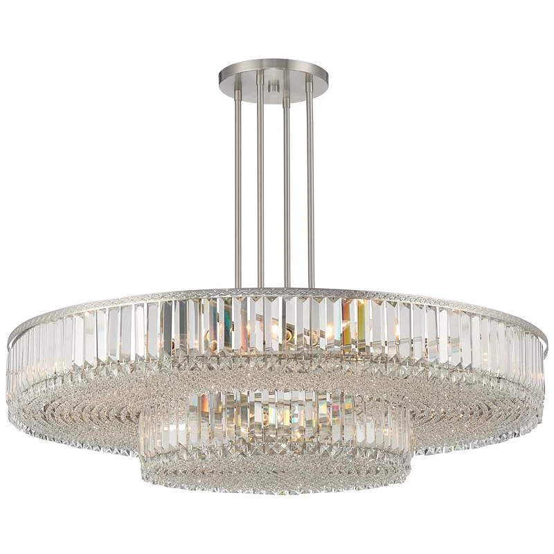Stiffel Ella 40 1/4" Wide Brushed Nickel Clear Crystal Pendant Light 4 Stiffel Ella 40 1/4" Wide Brushed Nickel Clear Crystal Pendant Light - Image 2