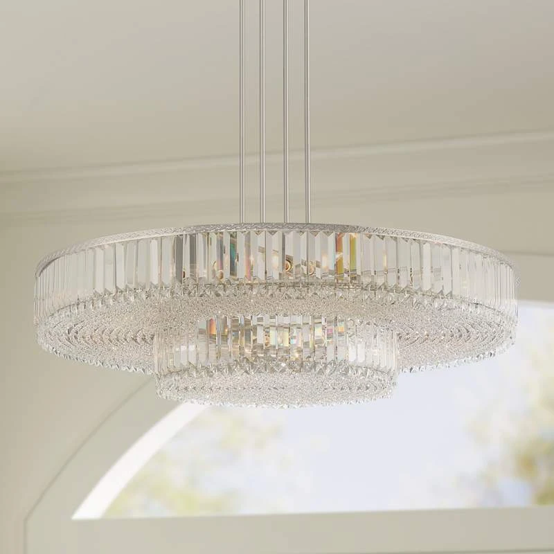 Stiffel Ella 40 1/4" Wide Brushed Nickel Clear Crystal Pendant Light 3 Stiffel Ella 40 1/4" Wide Brushed Nickel Clear Crystal Pendant Light