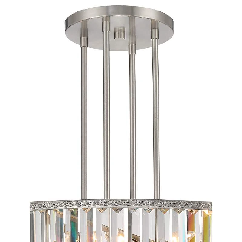 Stiffel Ella 40 1/4" Wide Brushed Nickel Clear Crystal Pendant Light 6 Stiffel Ella 40 1/4" Wide Brushed Nickel Clear Crystal Pendant Light - Image 4