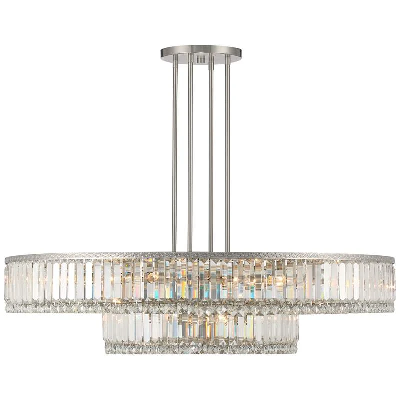 Stiffel Ella 40 1/4" Wide Brushed Nickel Clear Crystal Pendant Light 8 Stiffel Ella 40 1/4" Wide Brushed Nickel Clear Crystal Pendant Light - Image 6