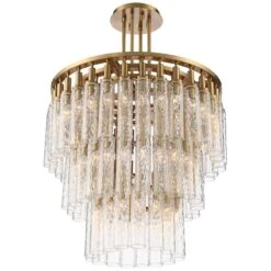 Stiffel Florio 32" Wide 72-Light 3-Tier Cluster Warm Gold Chandelier -Golden Lighting Shop stiffel florio 32 inch wide 72 light 3 tier cluster warm gold chandelier 99m31views4