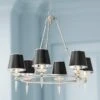 Stiffel Manhattan 30"W Brushed Nickel And Black 6-Light Chandelier -Golden Lighting Shop stiffel manhattan 30 inchw brushed nickel and black 6 light chandelier 78w97cropped