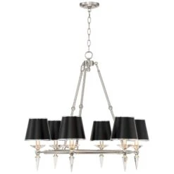 Stiffel Manhattan 30"W Brushed Nickel And Black 6-Light Chandelier -Golden Lighting Shop stiffel manhattan 30 inchw brushed nickel and black 6 light chandelier 78w97views4