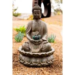 Stone Buddha LED 19" High Tabletop Fountain -Golden Lighting Shop stone buddha led 19 inch high tabletop fountain 6y274views1