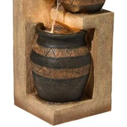 Stoneware Bowl And Jar 46" Indoor-Outdoor Rustic Fountain With Light -Golden Lighting Shop stoneware bowl and jar 46 inch indoor outdoor rustic fountain with light v7841views2