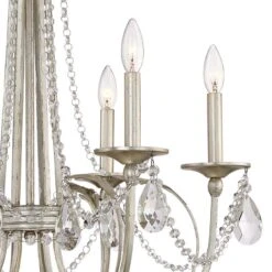 Strand 28" Wide Silver Leaf 6-Light Chandelier 10 Strand 28" Wide Silver Leaf 6-Light Chandelier -Golden Lighting Shop strand 28 inch wide silver leaf 6 light chandelier 9h382views1