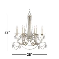 Strand 28" Wide Silver Leaf 6-Light Chandelier 13 Strand 28" Wide Silver Leaf 6-Light Chandelier -Golden Lighting Shop strand 28 inch wide silver leaf 6 light chandelier 9h382views4
