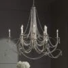 Strand 46" Wide Silver Leaf 12-Light Chandelier 1 Strand 46" Wide Silver Leaf 12-Light Chandelier -Golden Lighting Shop strand 46 inch wide silver leaf 12 light chandelier 9h385cropped