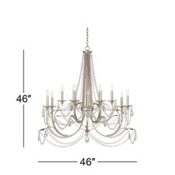 Strand 46" Wide Silver Leaf 12-Light Chandelier -Golden Lighting Shop strand 46 inch wide silver leaf 12 light chandelier 9h385views4