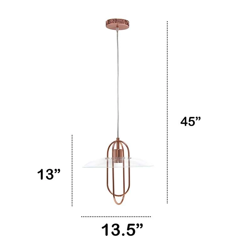 Studio Loft 13 1/2" Wide Rose Gold Metal Pendant Light 8 Studio Loft 13 1/2" Wide Rose Gold Metal Pendant Light - Image 6