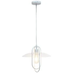 Studio Loft 13 1/2" Wide White Metal Pendant Light -Golden Lighting Shop studio loft 13 and one half inch wide white metal pendant light 584m5