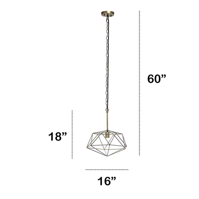 Studio Loft 16" Wide Antique Brass Metal Pendant Light 8 Studio Loft 16" Wide Antique Brass Metal Pendant Light - Image 6