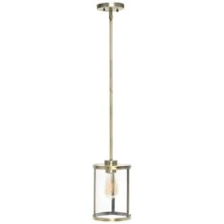 Studio Loft 6 3/4" Wide Antique Brass Metal Mini Pendant -Golden Lighting Shop studio loft 6 and three quarter inch wide antique brass metal mini pendant 586m5