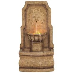 Sun Villa Faux Stone 37"H Outdoor Fountain With LED Lights -Golden Lighting Shop sun villa faux stone 37 inchh outdoor fountain with led lights 59913