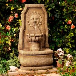 Sun Villa Faux Stone 37"H Outdoor Fountain With LED Lights -Golden Lighting Shop sun villa faux stone 37 inchh outdoor fountain with led lights 59913cropped