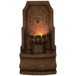 Sun Villa Faux Stone 37"H Outdoor Fountain With LED Lights -Golden Lighting Shop sun villa faux stone 37 inchh outdoor fountain with led lights 59913views4