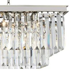 Sydney 40"W Nickel And Crystal Kitchen Island Light Pendant -Golden Lighting Shop sydney 40 inchw nickel and crystal kitchen island light pendant 57y96views1