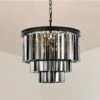 Sydney 9-Light Matte Black 20"W Clear Crystal Pendant Chandelier -Golden Lighting Shop sydney 9 light matte black 20 inchw clear crystal pendant chandelier 7w088cropped