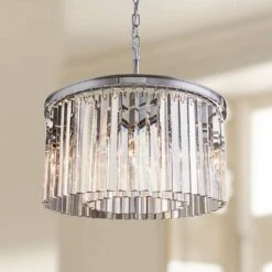 Sydney Polished Nickel 26" Wide Crystal Pendant Light