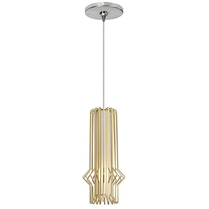 Syrma 5" Wide Satin Gold LED Freejack Mini Pendant Light 4 Syrma 5" Wide Satin Gold LED Freejack Mini Pendant Light - Image 2