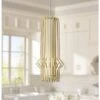 Syrma 5" Wide Satin Gold LED Freejack Mini Pendant Light -Golden Lighting Shop syrma 5 inch wide satin gold led freejack mini pendant light 83j87cropped