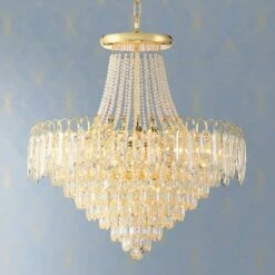 Talia 22 1/4" Wide Gold And Crystal 13-Light Chandelier