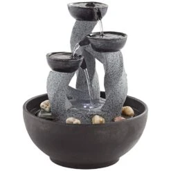 Three Twist Column 11" High LED Cascading Tabletop Fountain -Golden Lighting Shop three twist column 11 inch high led cascading tabletop fountain 79r66views3