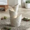 Three Urn With Leaves 30" High LED Cascading Floor Fountain -Golden Lighting Shop three urn with leaves 30 inch high led cascading floor fountain 79p99cropped