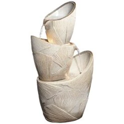 Three Urn With Leaves 30" High LED Cascading Floor Fountain -Golden Lighting Shop three urn with leaves 30 inch high led cascading floor fountain 79p99views3