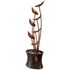 Tiered Copper Leaves Indoor Outdoor 41" High Fountain -Golden Lighting Shop tiered copper leaves indoor outdoor 41 inch high fountain m3241views3