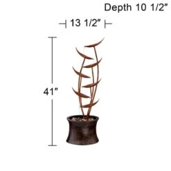 Tiered Copper Leaves Indoor Outdoor 41" High Fountain -Golden Lighting Shop tiered copper leaves indoor outdoor 41 inch high fountain m3241views4