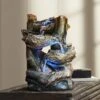 Alpine Tiered Log LED Indoor - Outdoor 14" High Tabletop Fountain -Golden Lighting Shop tiered log led indoor outdoor 14 inch high tabletop fountain 6y233cropped