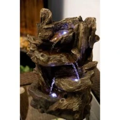 Alpine Tiered Log LED Indoor - Outdoor 14" High Tabletop Fountain -Golden Lighting Shop tiered log led indoor outdoor 14 inch high tabletop fountain 6y233views4